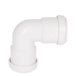 Davant 40mm White Push-Fit Waste 90 Degree Knuckle Bend