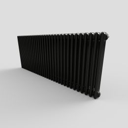 Revive 600 H X 1502 W 3 Column Horizontal Jet Black Radiator