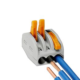 Allelectrics Wago 222 Series, 3 Port Lever Operated Connector with Cage Clamp (Pk 50)