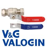 V&G 15 mm Full Bore Lever Ball Valve c/w Hot & Cold Levers
