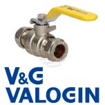 V&G 15 mm Yellow Handle Gas Lever Ball Valve