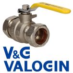 V&G 28 mm Yellow Handle Gas Lever Ball Valve